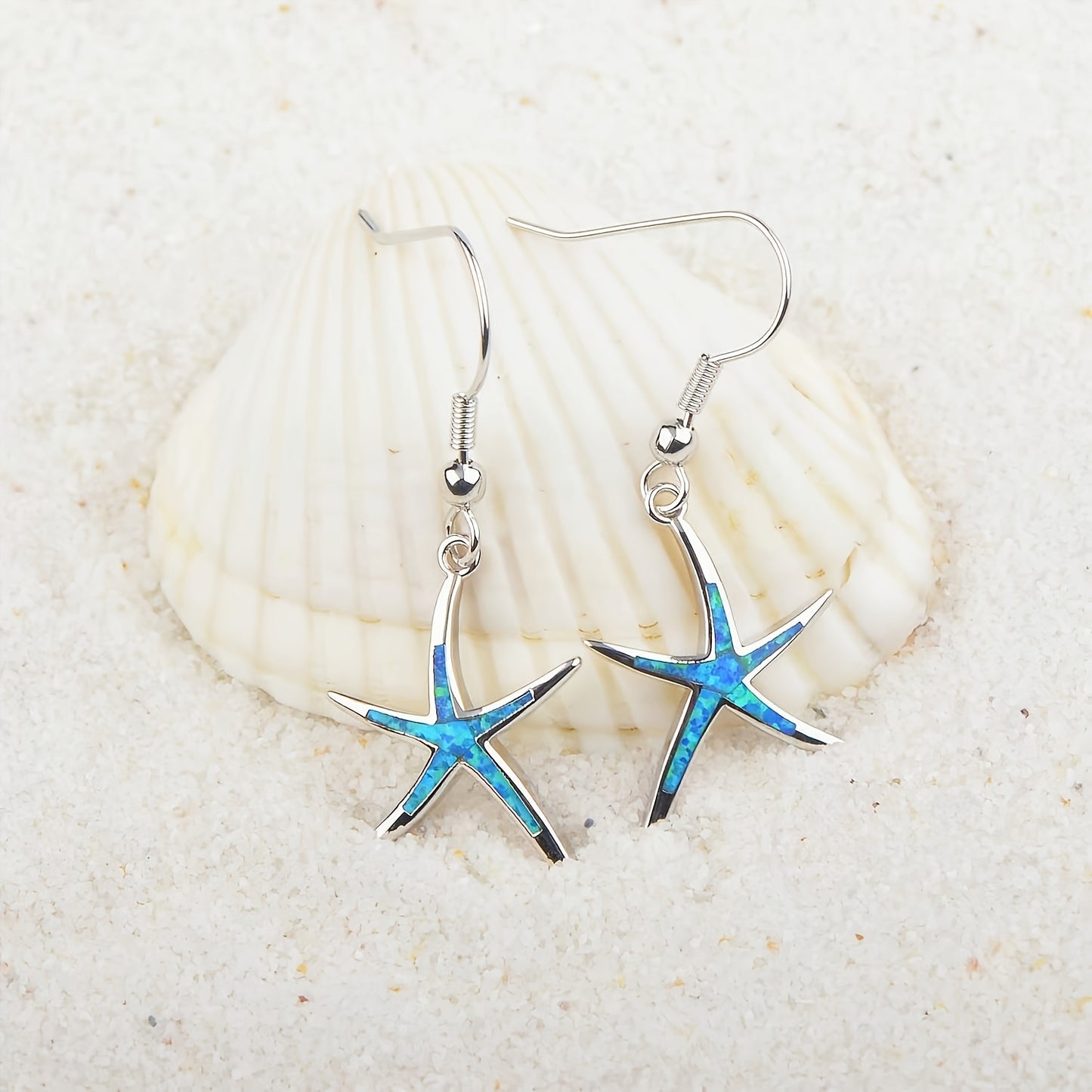 Blue Starfish Earrings – Elegant Ocean-Inspired Design
