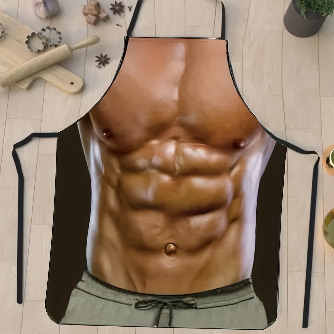 Men’s Muscle Graphic Apron – Adjustable and Waterproof, (23.62" x 31.5")