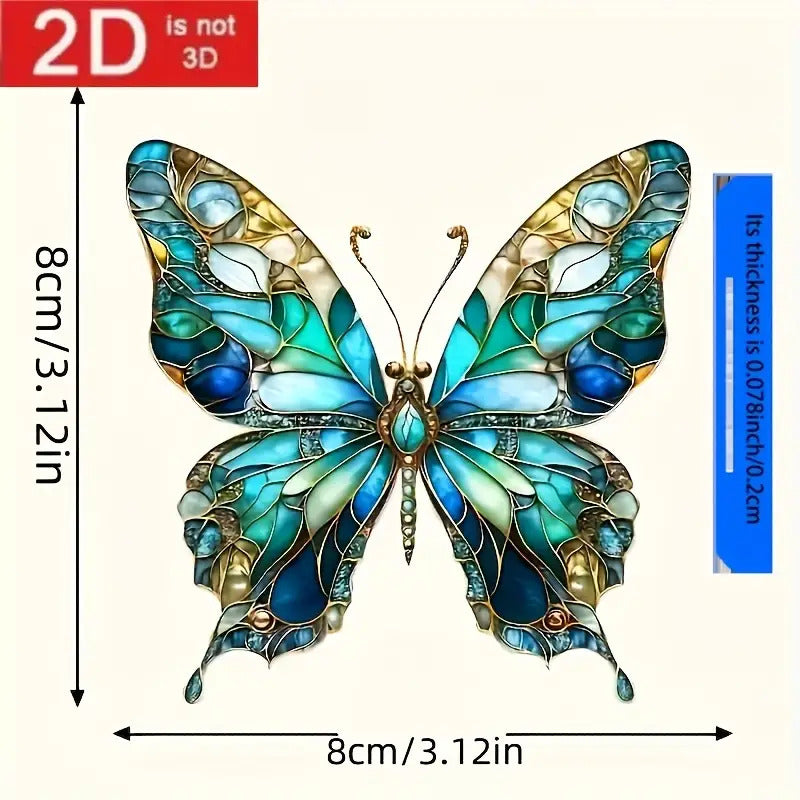 Bohemian Turquoise & Gold Butterfly Window Hanger – 3.12 x 3.12"