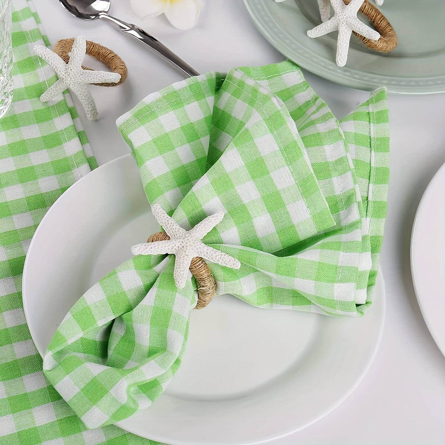 6-Piece Ocean Starfish Napkin Rings – Coastal Table Decor for Holidays & Special Occasions