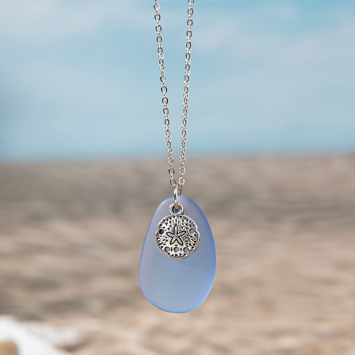 Bohemian Sea Glass Necklace – Starfish & Turtle Beach-Inspired Pendant