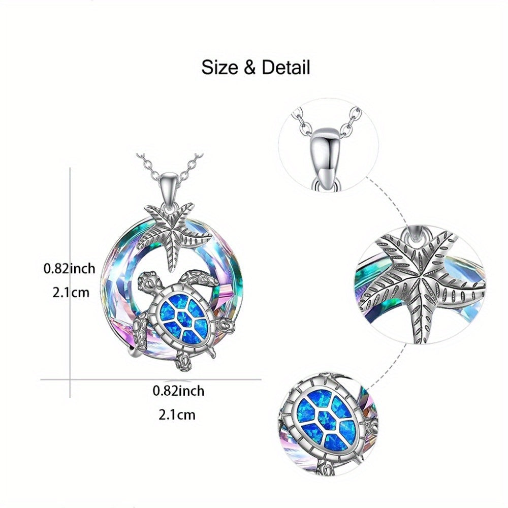 Sea Turtle & Starfish 5-Piece Jewelry Set – Necklace, Earrings, Bracelet & Keychain