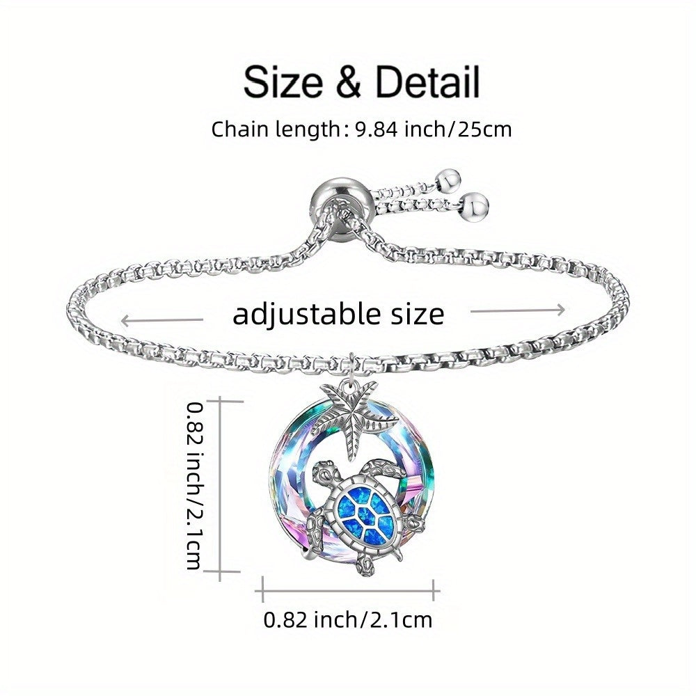 Sea Turtle & Starfish 5-Piece Jewelry Set – Necklace, Earrings, Bracelet & Keychain