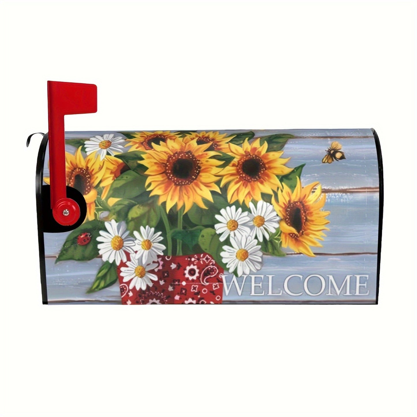Magnetic Sunflower & Daisy Mailbox Cover