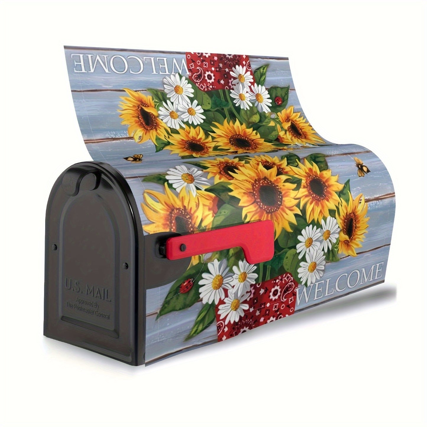 Magnetic Sunflower & Daisy Mailbox Cover