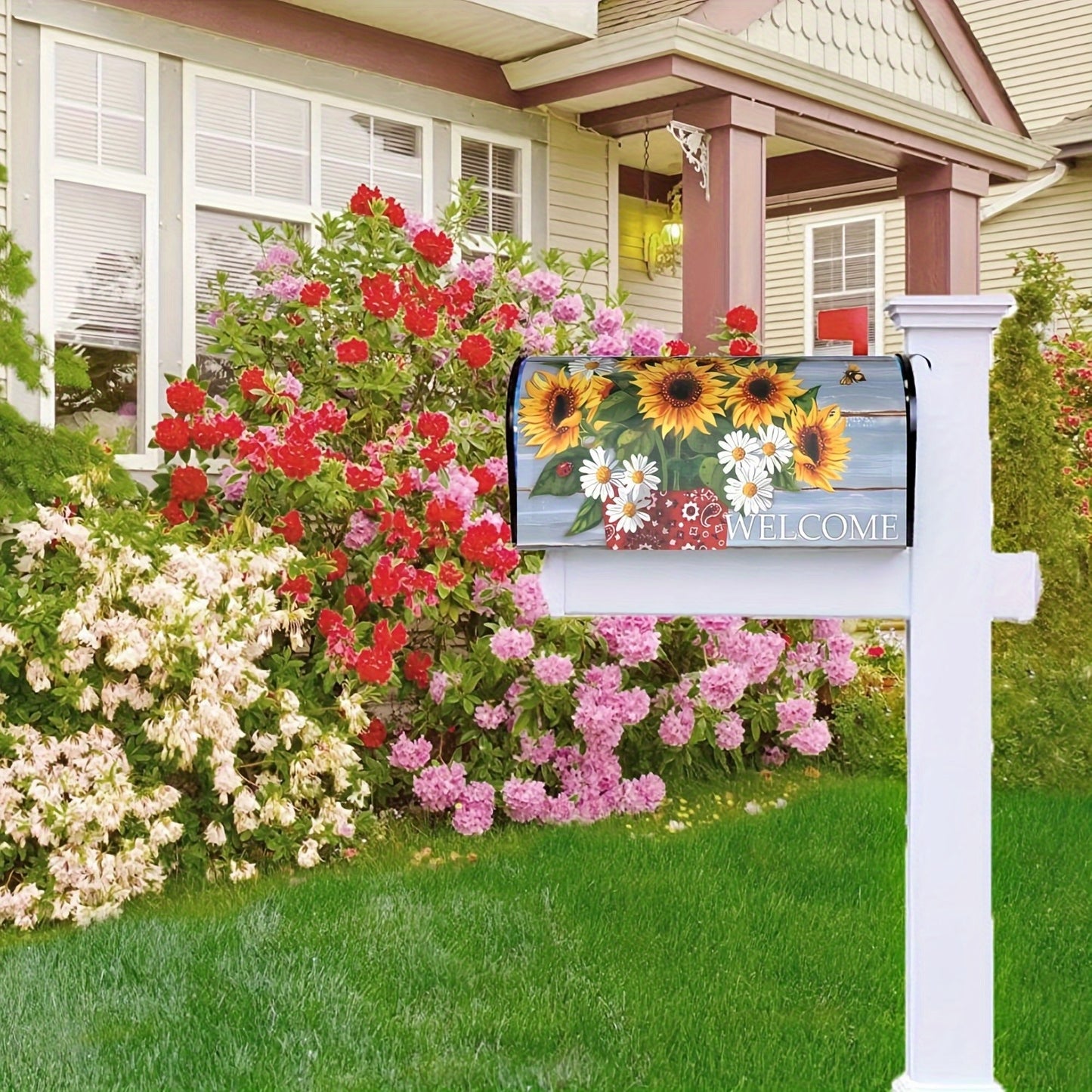 Magnetic Sunflower & Daisy Mailbox Cover