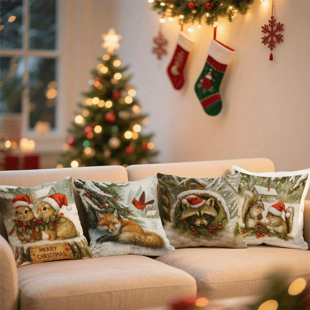Winter Animal Christmas Pillow Covers – Adorable Holiday Critters