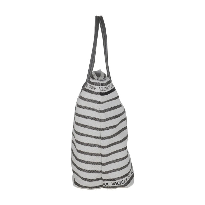Gray Anchor Oversized Canvas Beach Tote