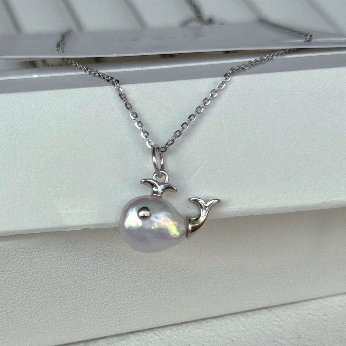 Handmade Baroque Freshwater Pearl Whale Necklace
