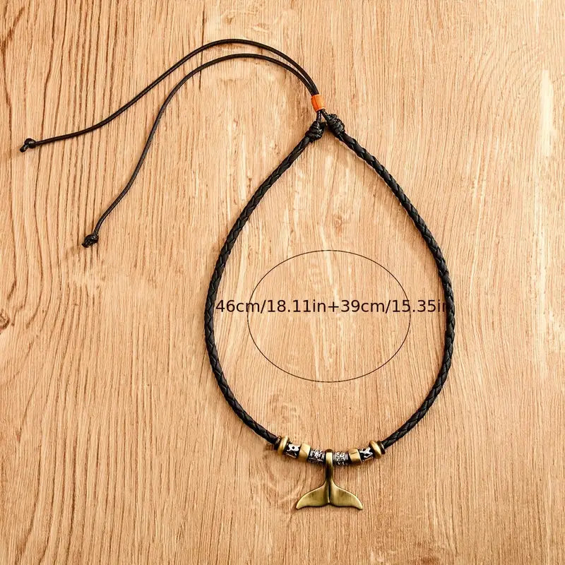 Vintage Whale Tail Pendant Necklace