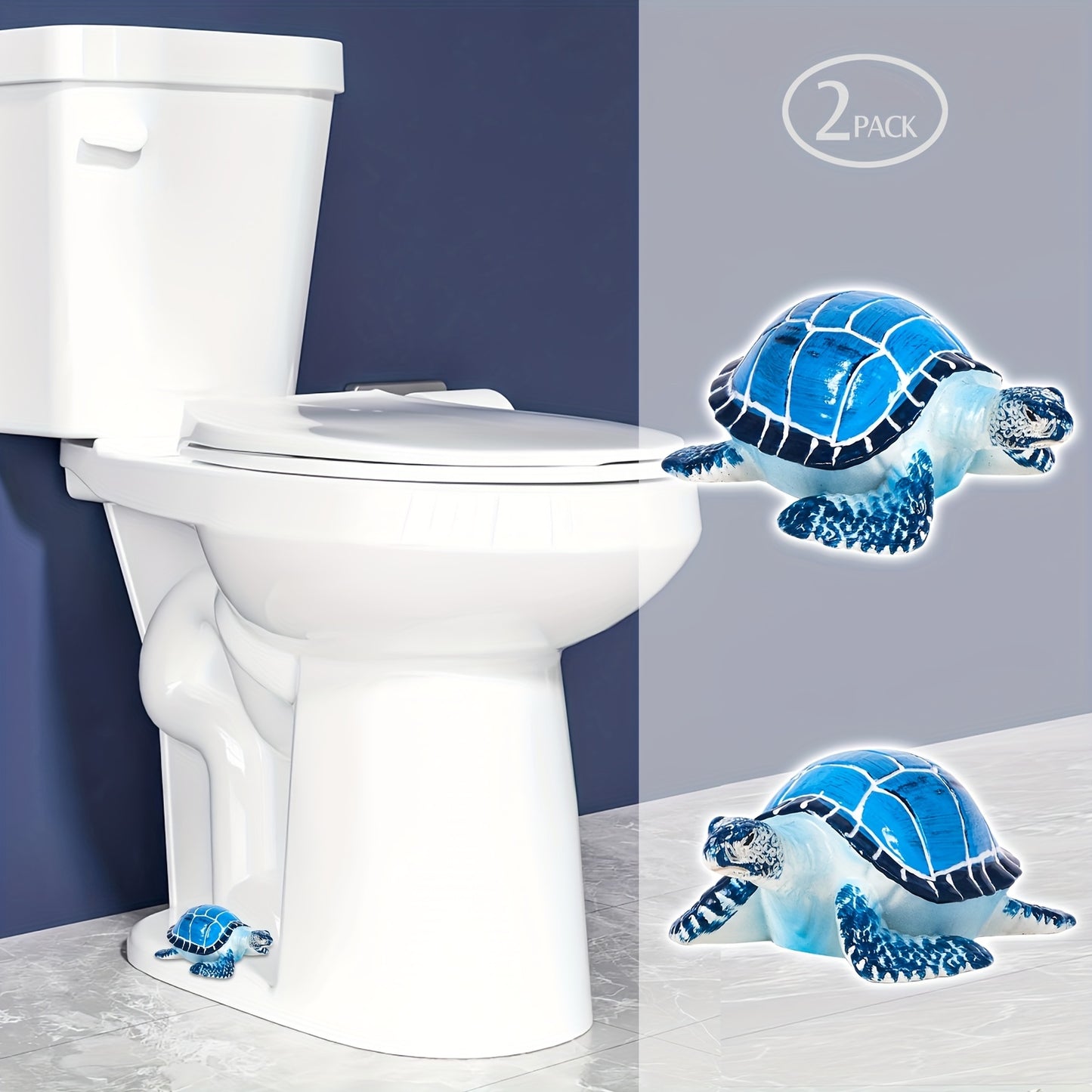 2-Piece Sea Turtle Toilet Bolt Caps