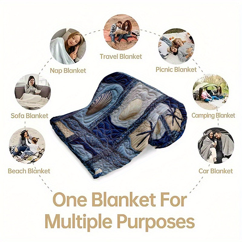 Nautical Starfish Flannel Throw – 51x59