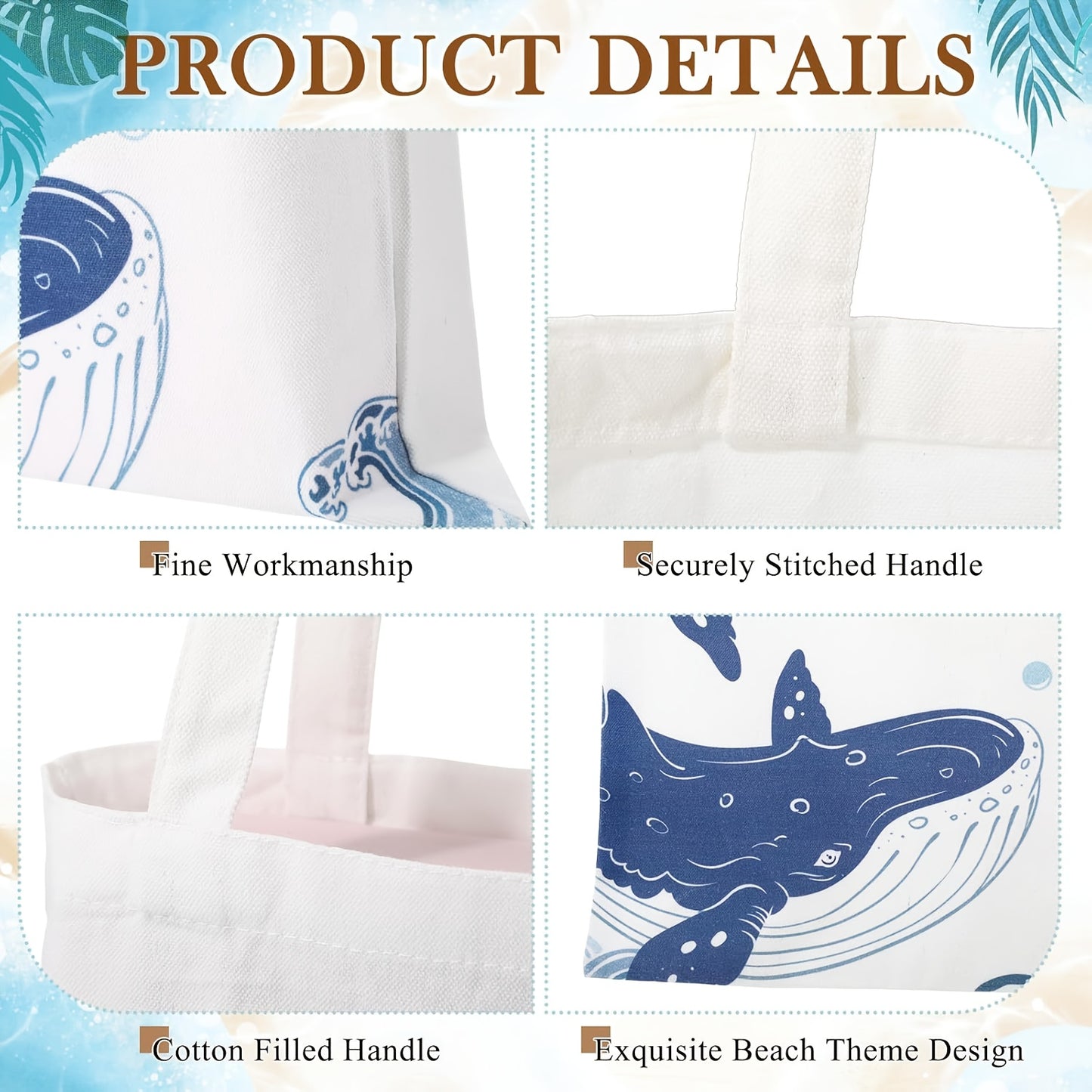 Marine-Themed, Canvas Beach Totes - 10 Options