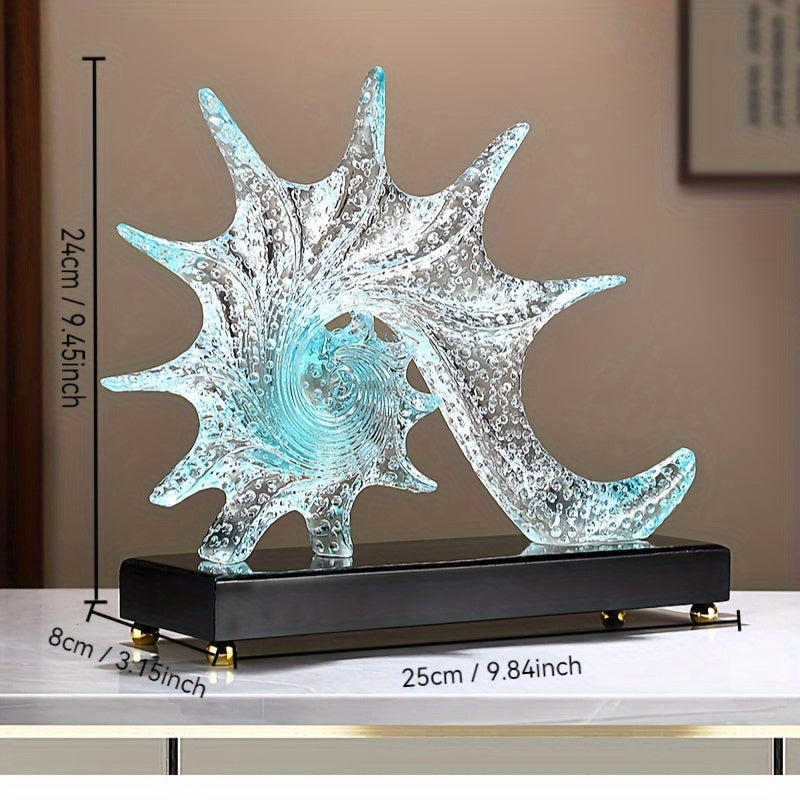 Elegant Blue-Tinted Starfish Sculpture
