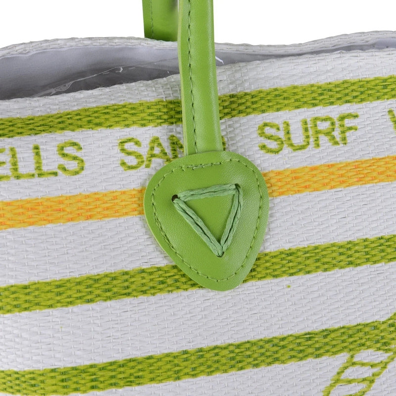 Green Anchor Oversized Canvas Beach Tote