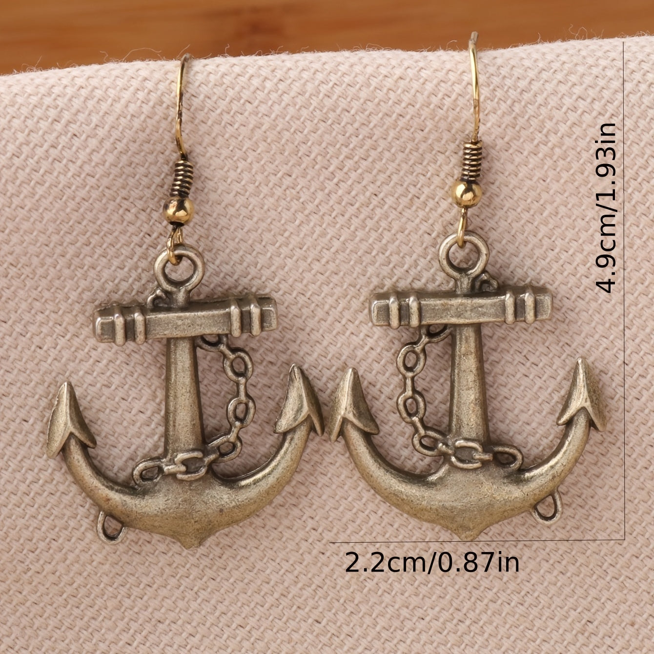 Vintage Anchor Drop Earrings – Antique Silver