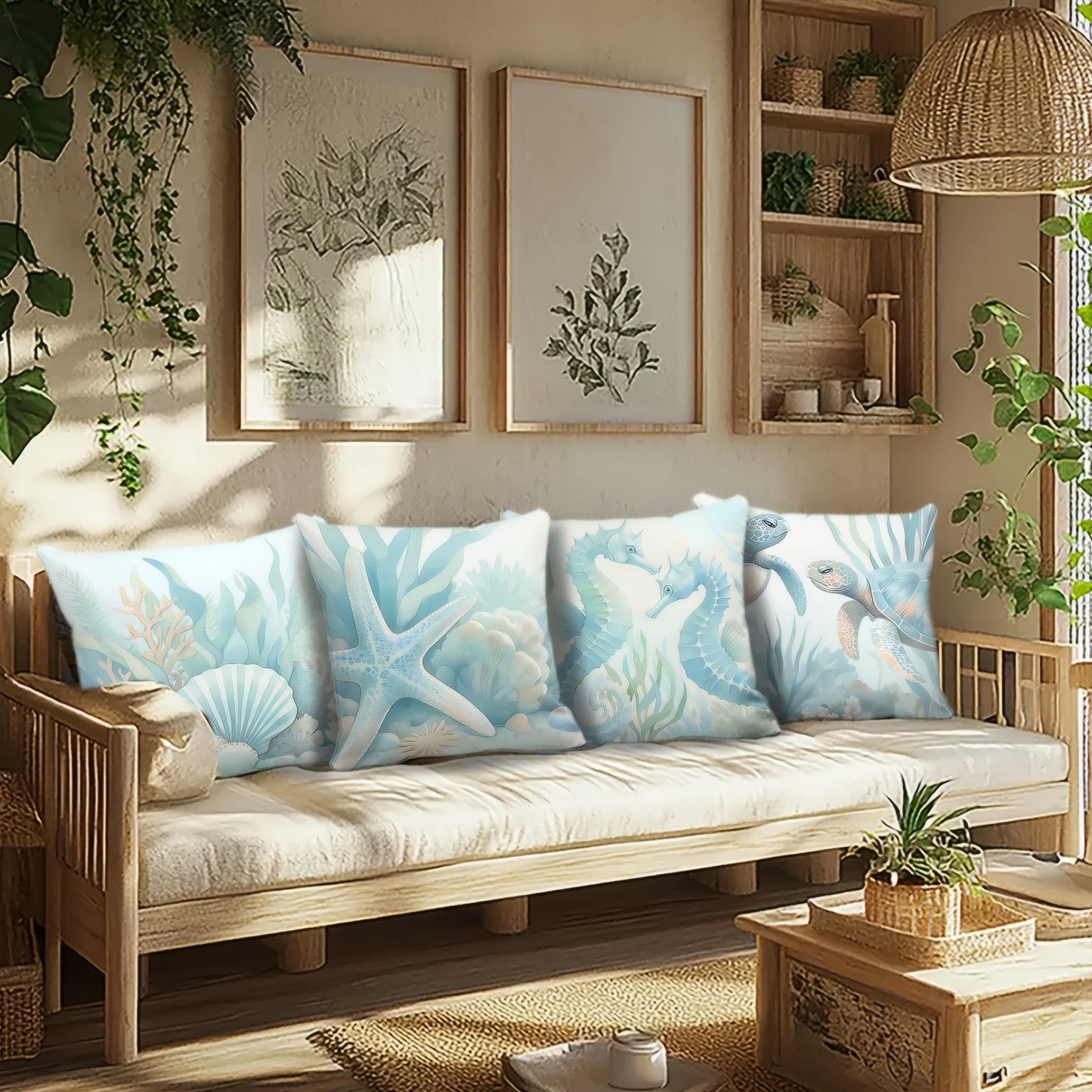 Coastal Pillows - Starfish, Seashell, Seahorses and Turtles
