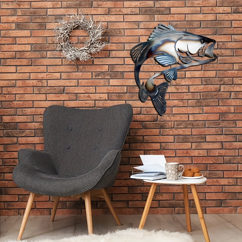 Metal Art Deco Iron Fish Wall Decor