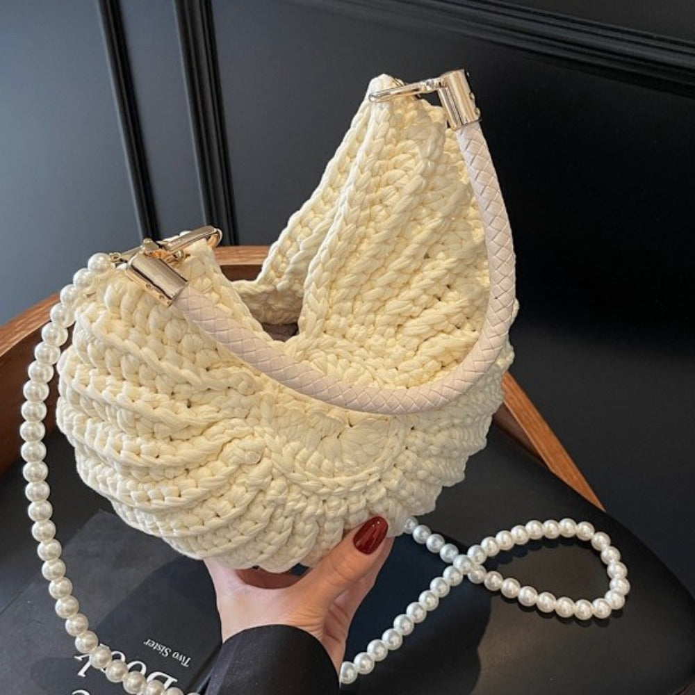 Handmade Woven Boho Conch Bag – Grass Green Crossbody Purse