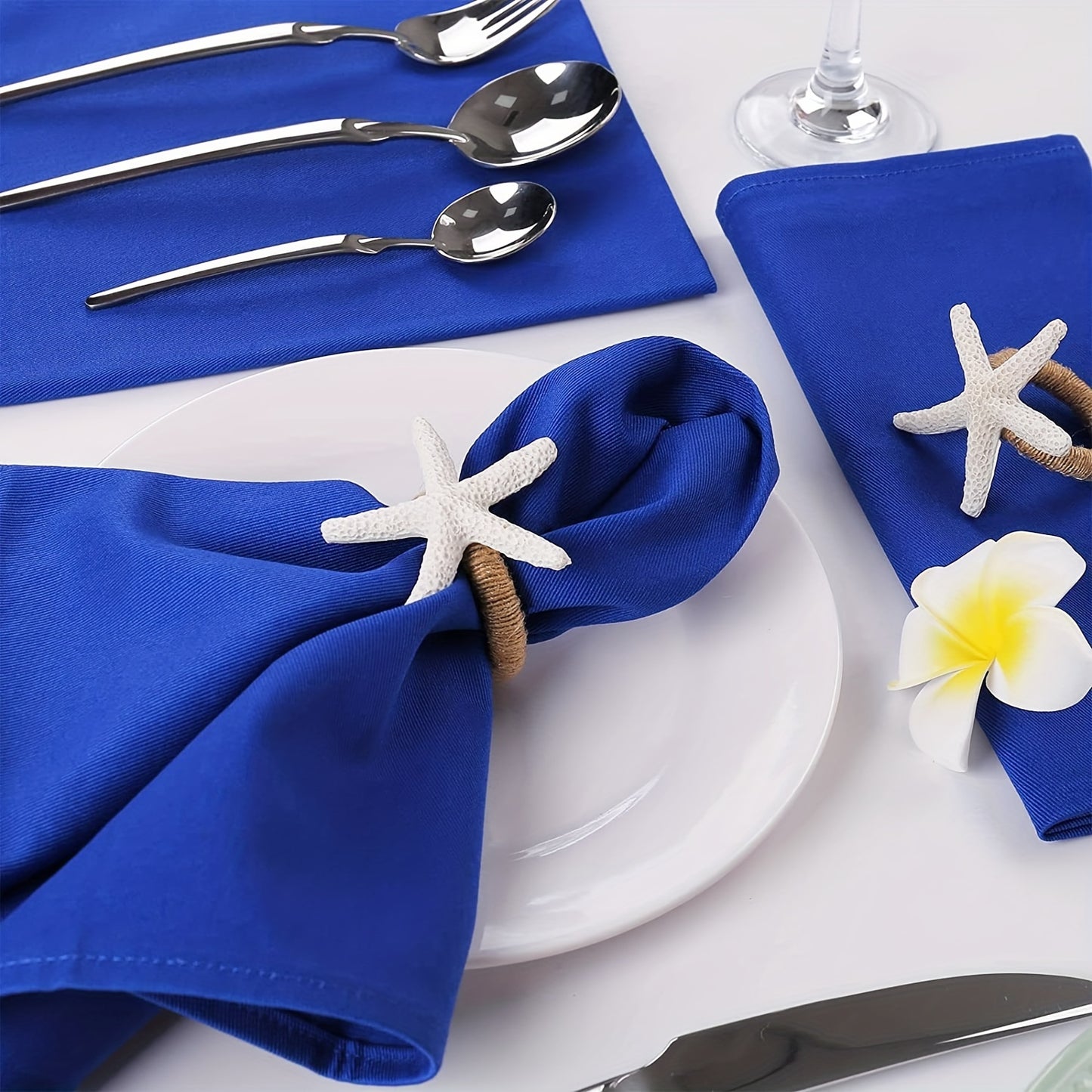 6-Piece Ocean Starfish Napkin Rings – Coastal Table Decor for Holidays & Special Occasions