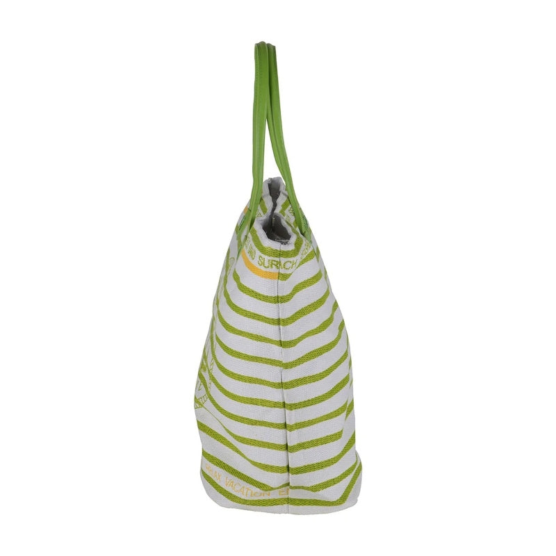 Green Anchor Oversized Canvas Beach Tote