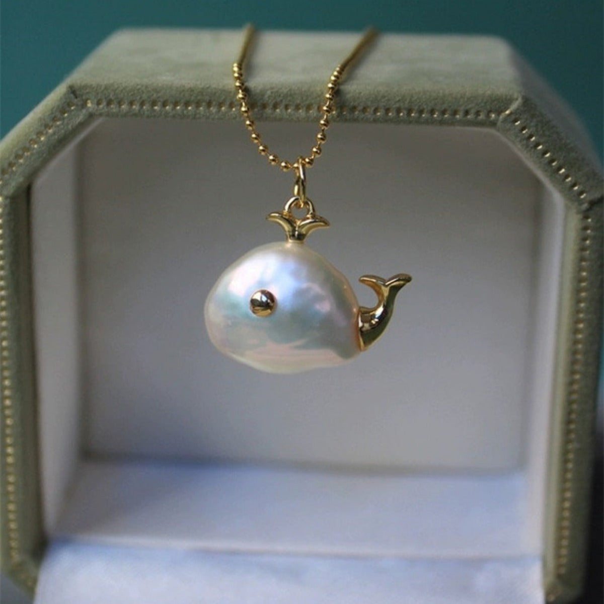 Handmade Baroque Freshwater Pearl Whale Necklace
