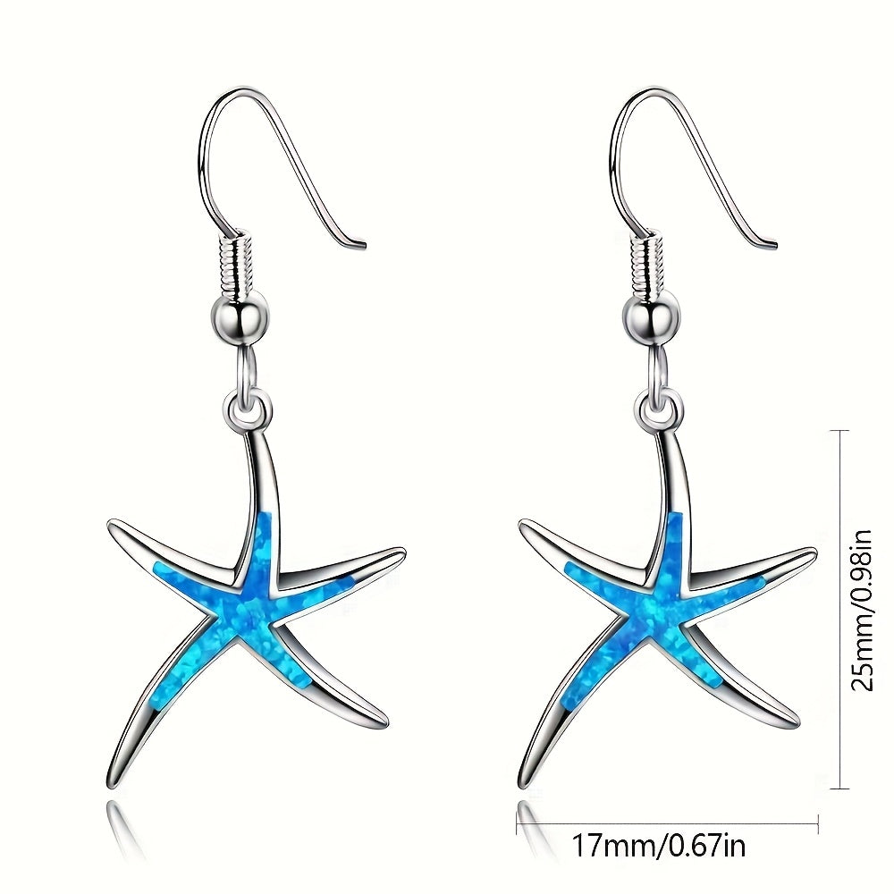 Blue Starfish Earrings – Elegant Ocean-Inspired Design