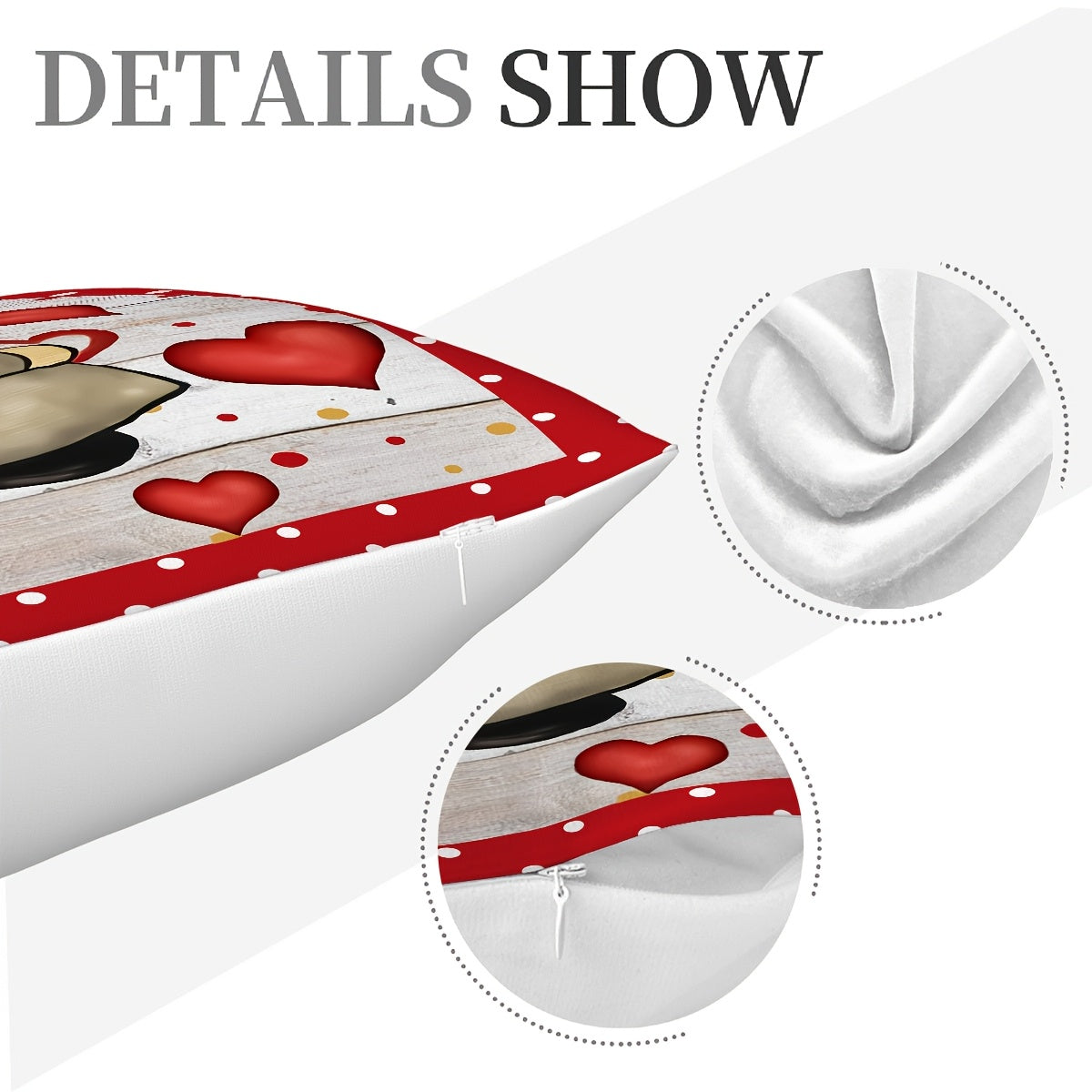 Valentine’s Gnome Love Pillow Cover – Red Heart, 18"x18"