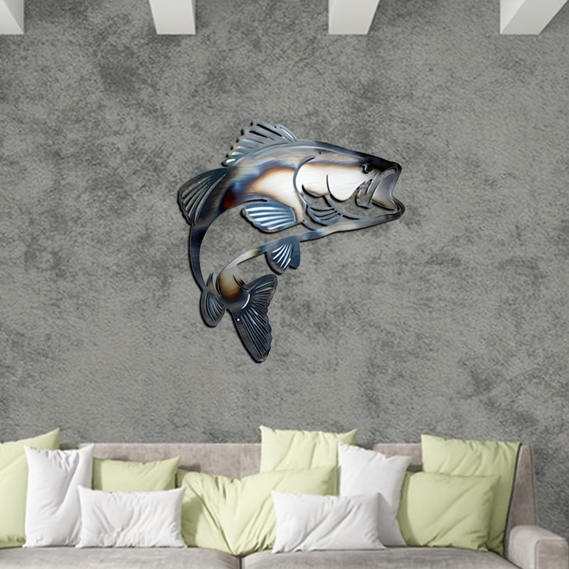 Metal Art Deco Iron Fish Wall Decor