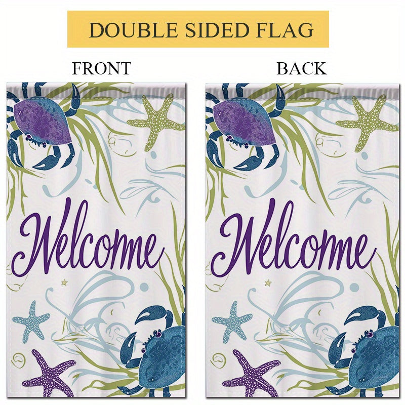 Marine Life “Welcome” Double-Sided Garden Banner – 12x18"