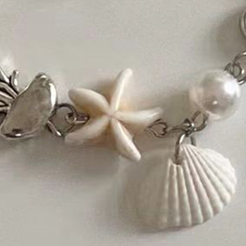 Shell, Starfish & Jellyfish with Pearl-Inspired Accents Bracelet