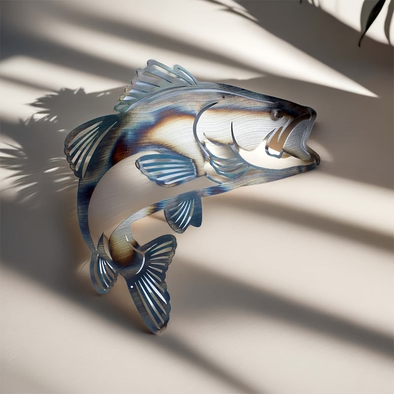 Metal Art Deco Iron Fish Wall Decor