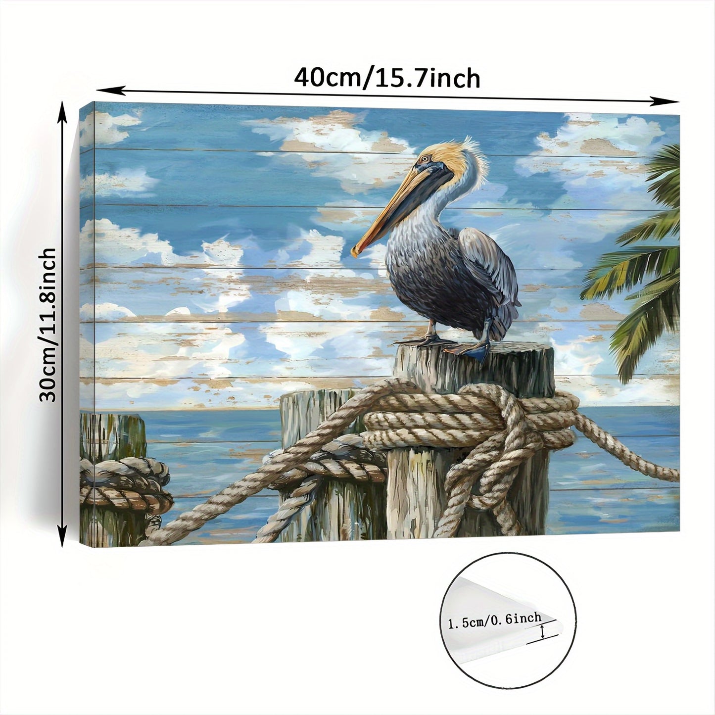 Charming Pelican Canvas Wall Art