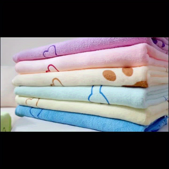 Paw Print & Dog Bone Pet Towel – Quick-Dry Absorbent Design, 19.6x37.4