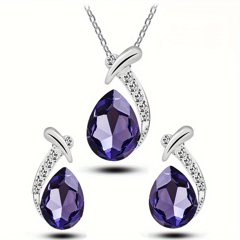 Mermaid-Inspired Necklace & Earrings Set – 3-Piece Elegant Jewelry Gift
