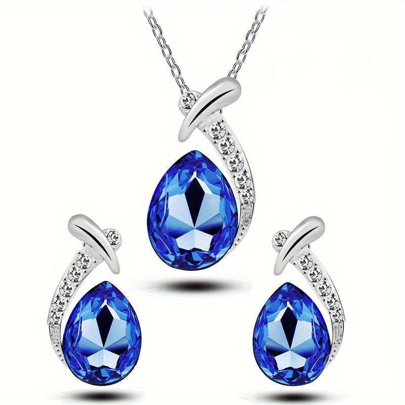Mermaid-Inspired Necklace & Earrings Set – 3-Piece Elegant Jewelry Gift
