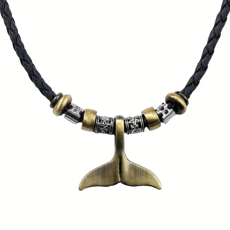 Vintage Whale Tail Pendant Necklace