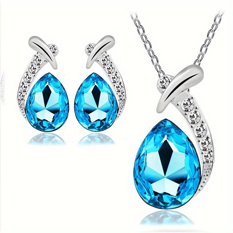Mermaid-Inspired Necklace & Earrings Set – 3-Piece Elegant Jewelry Gift