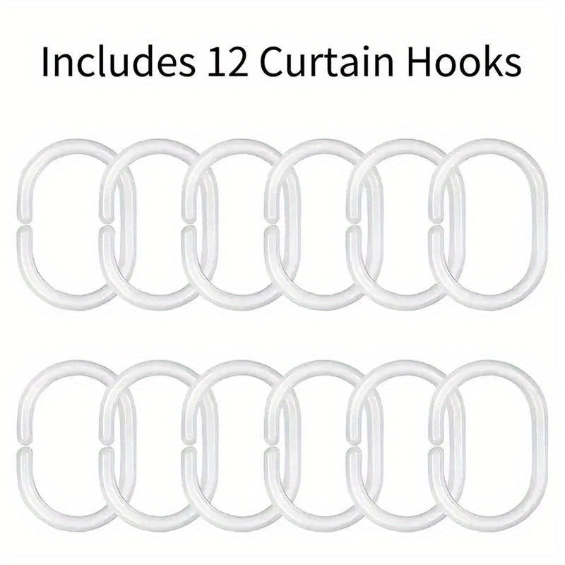Sailboat-Themed Nautical Shower Curtain – 70.87 x 70.87", Includes 12 Hooks