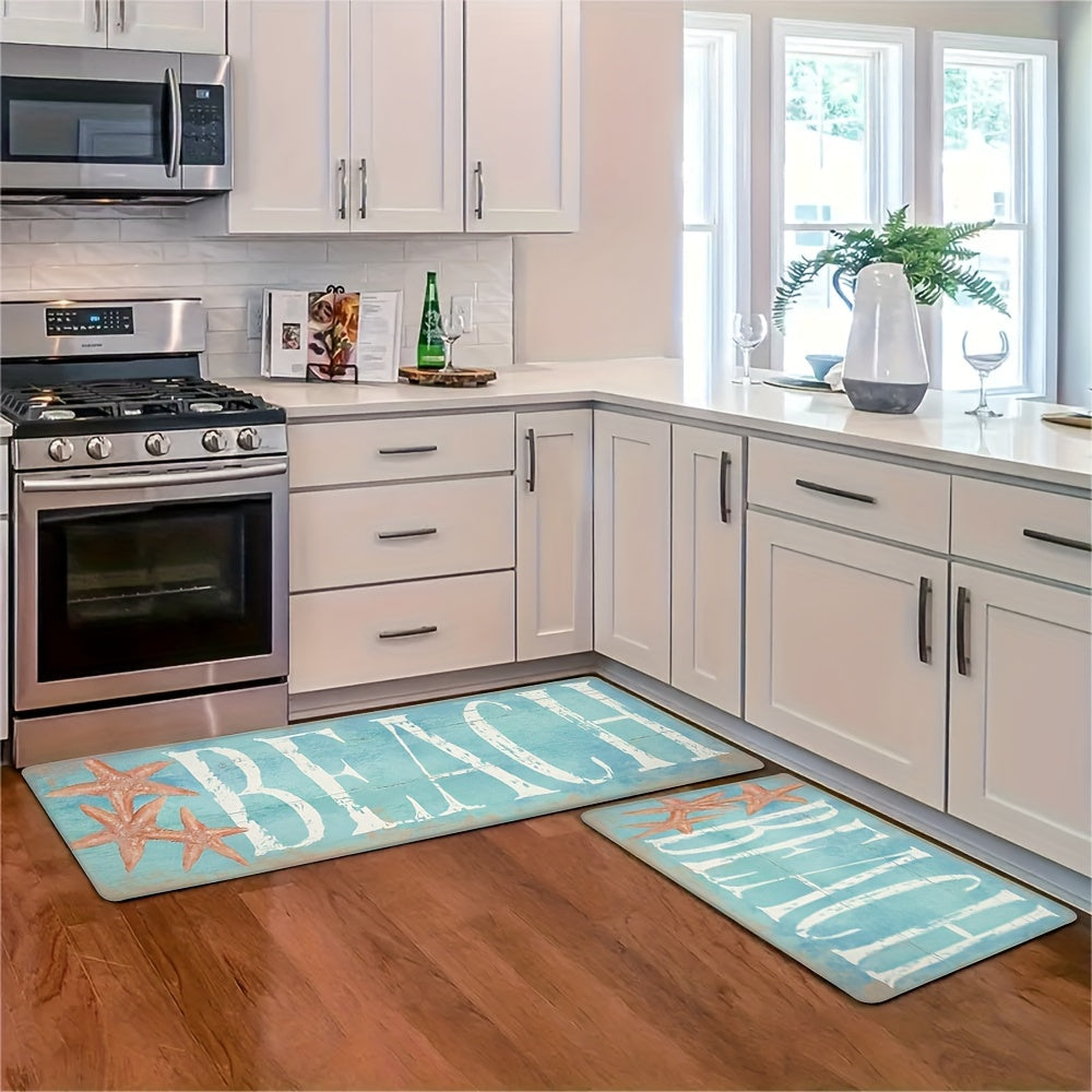 Blue Starfish Kitchen & Home Mats – Anti-Skid & Absorbent, 1.5'x2.5' / 1.5'x4'