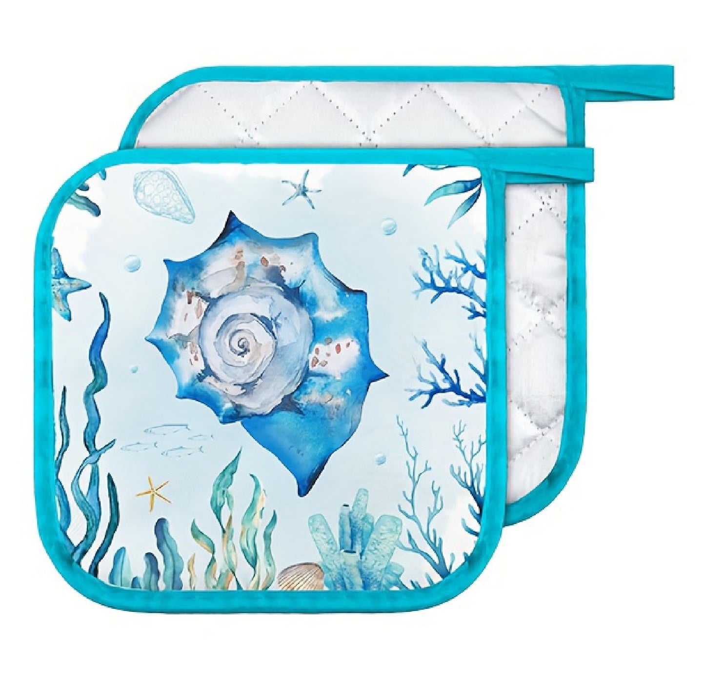 6 Sets of Marine Animal Pot Holders with Pockets – Heat-Resistant Kitchen Accessories