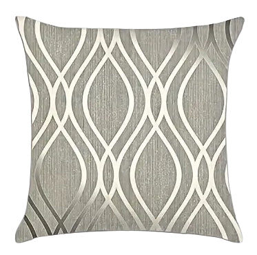 Modern silver and grey ogee wave flowing geometric pattern pillow cover - Coastal Pillows Plus