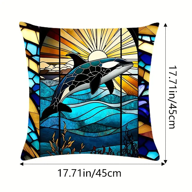 Orca Accent Pillow Cover, 18"x18"