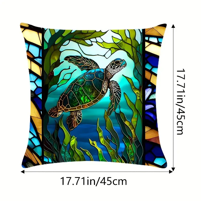 Sea Turtle Accent Pillow Cover, 18"x18"