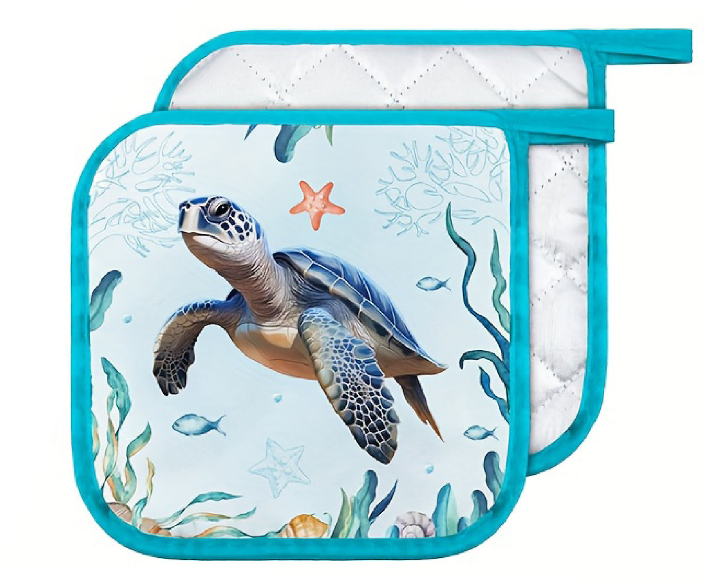 6 Sets of Marine Animal Pot Holders with Pockets – Heat-Resistant Kitchen Accessories