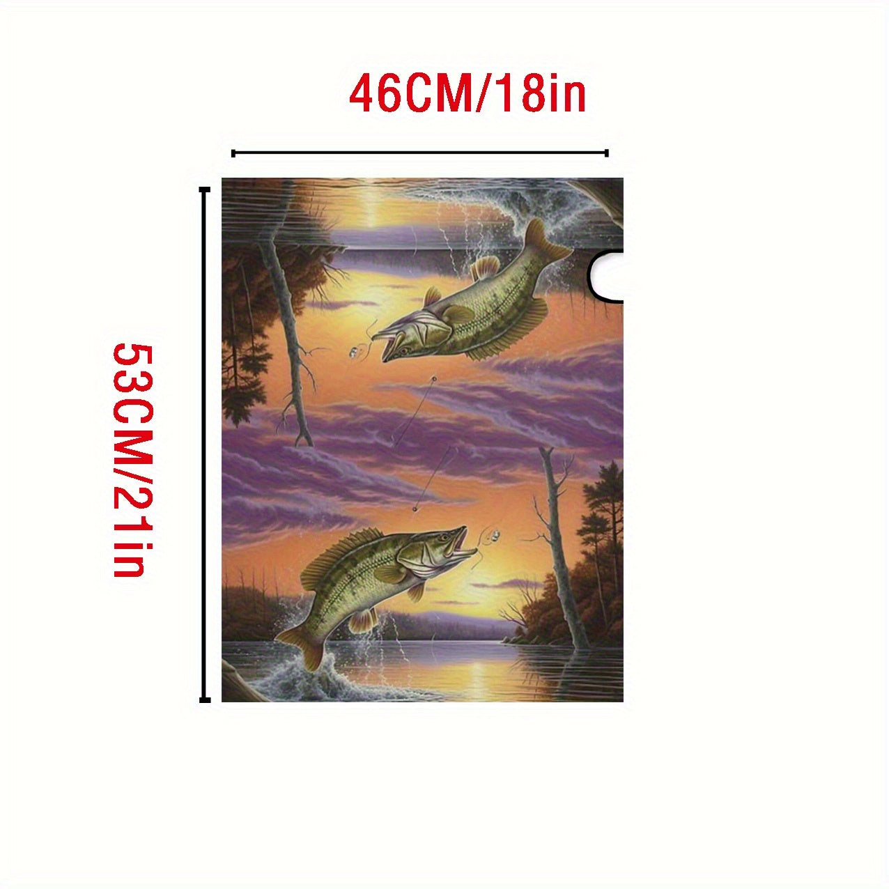 Sunset Bass Fishing Canvas Mailbox Cover – 18x21"
