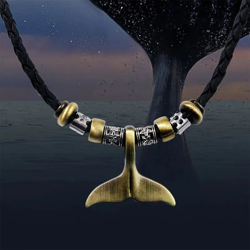 Vintage Whale Tail Pendant Necklace