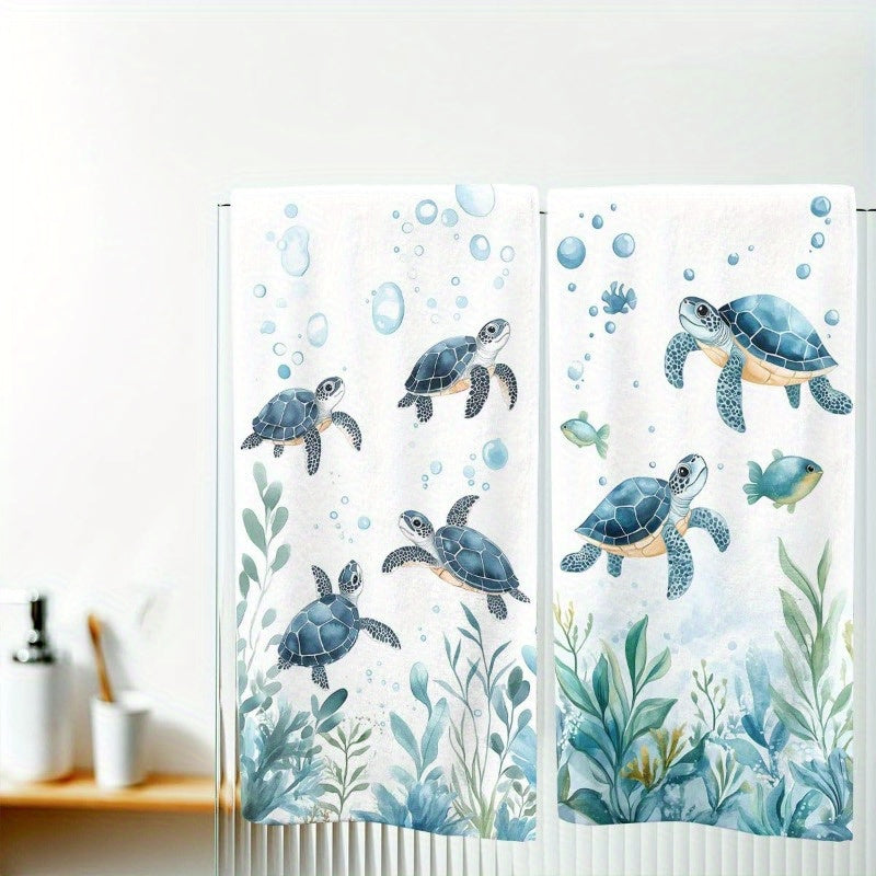 2-Piece Turtle Hand Towels - 18x26 Inch