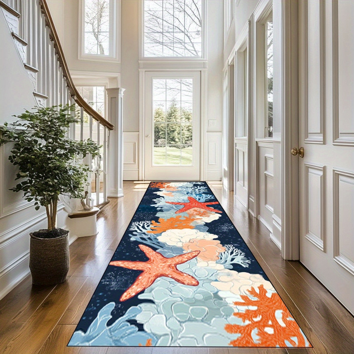 Starfish & Coral Hallway Runner, 1.5'x5'