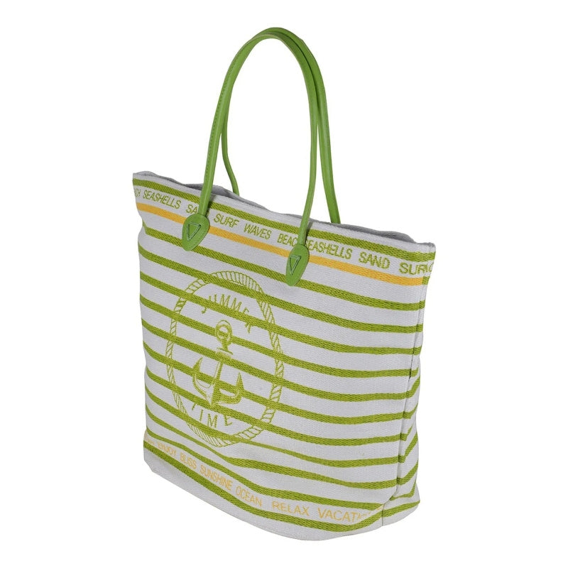 Green Anchor Oversized Canvas Beach Tote